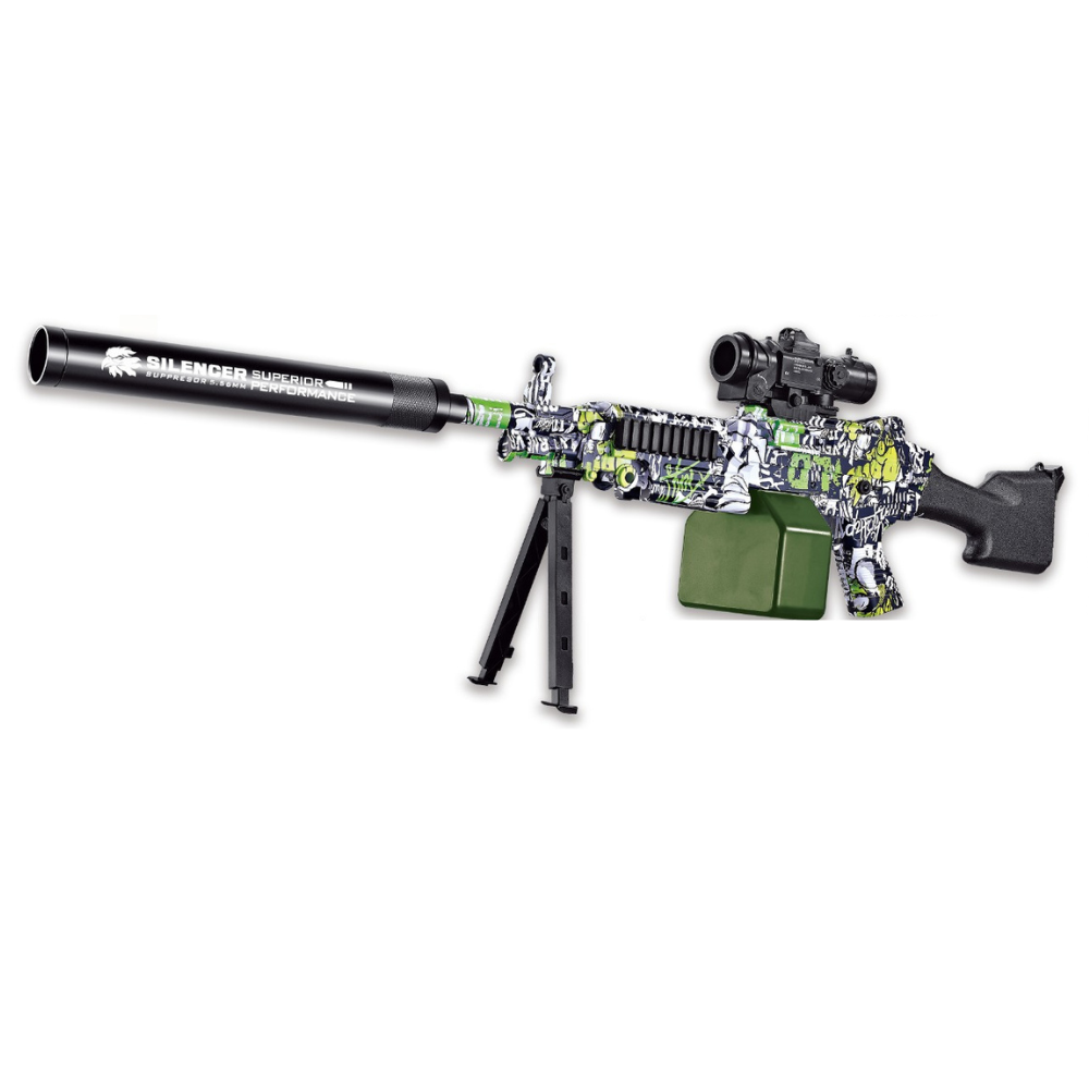 M249 Mini Röd - Elektriskt Gelblaster Gevär