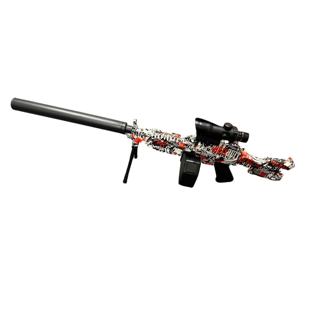 M249 Mini Röd - Elektriskt Gelblaster Gevär